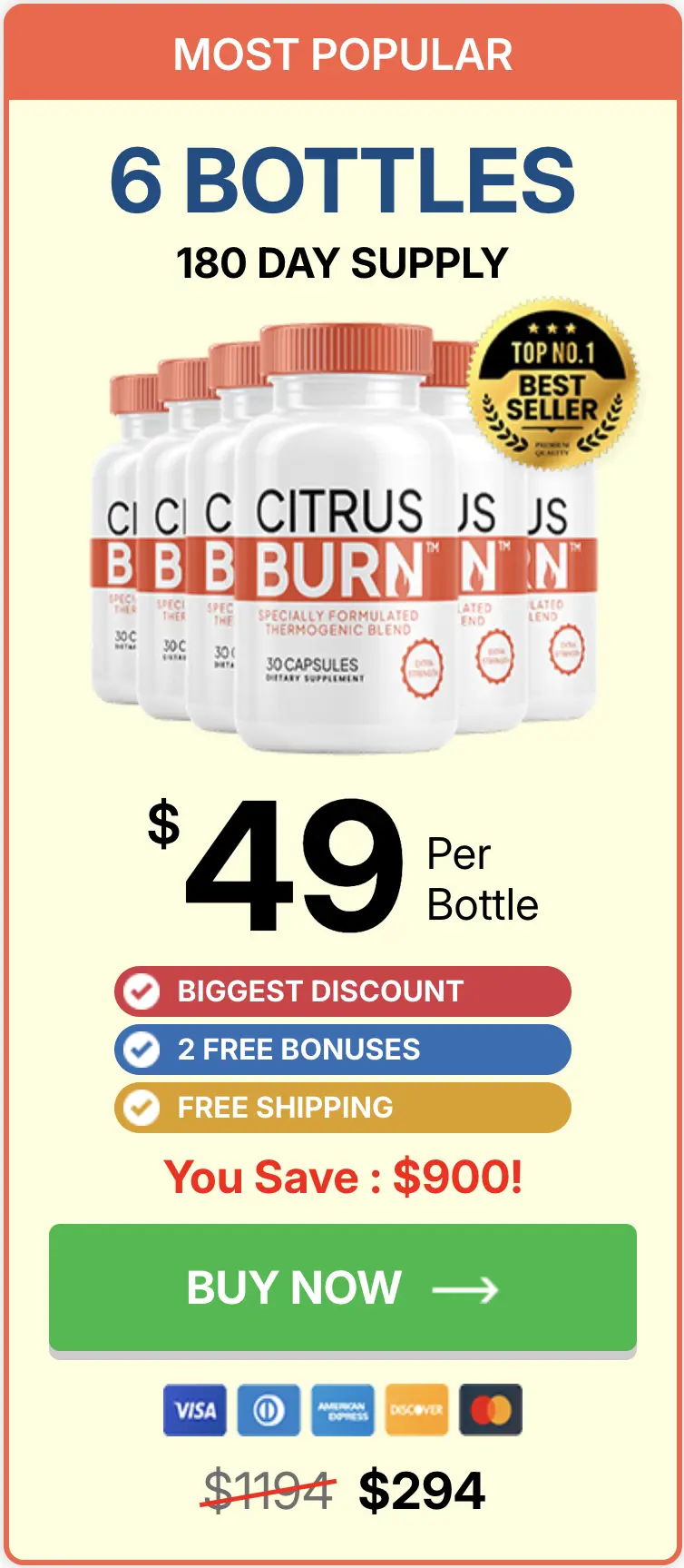 Citrus Burn 6 bottles